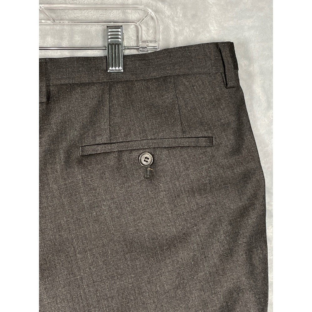 Hugo Boss Shark5 Mens Brown 100% Virgin Wool Flat Front Dress Pants 38R
